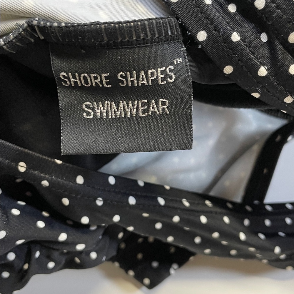Shore Shapes Black White Polka Dot Swim Dress  Size 8 - Picture 2 of 7